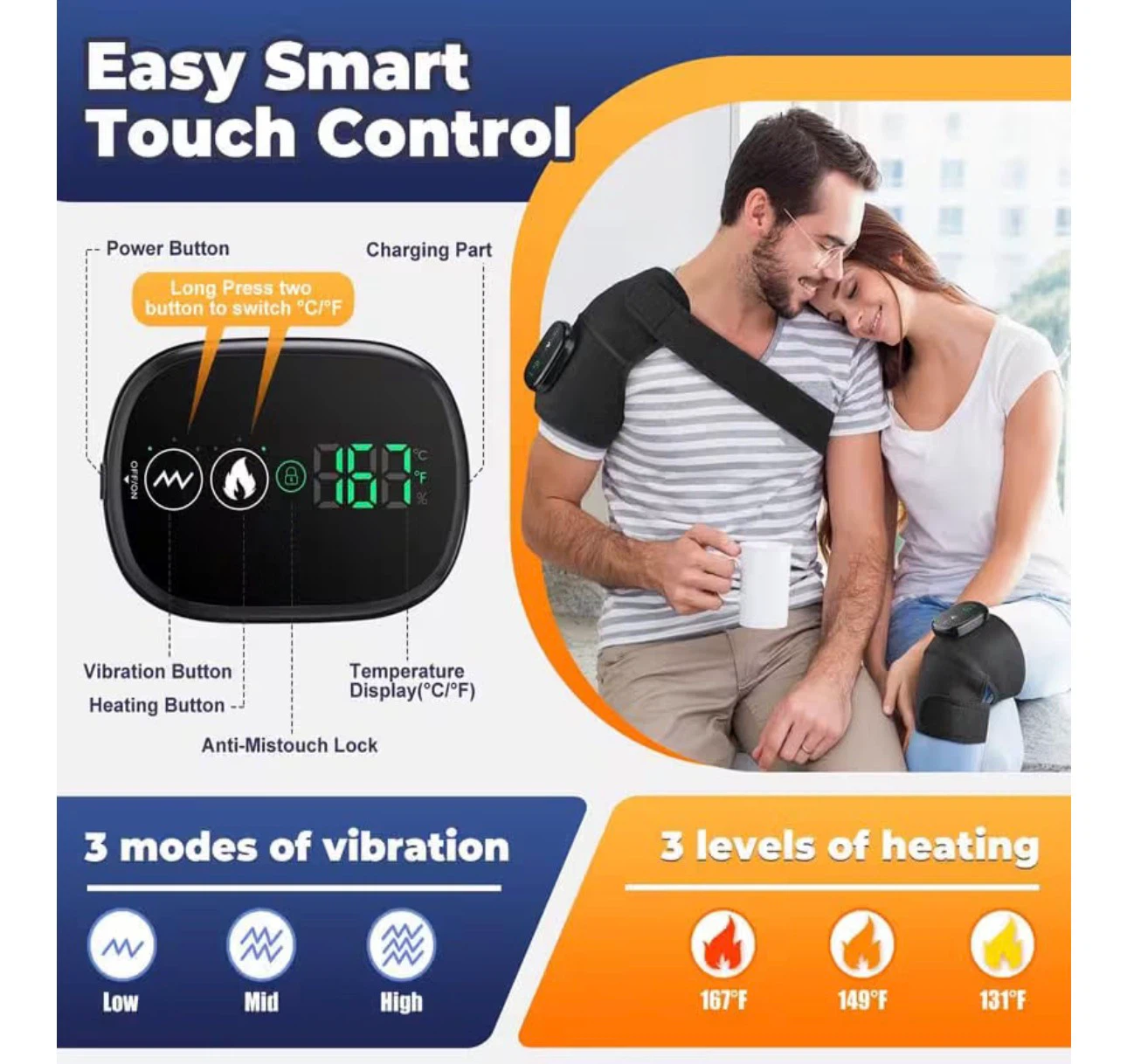 New 3-in-1 Heated Vibration Massage Pad - photo 2