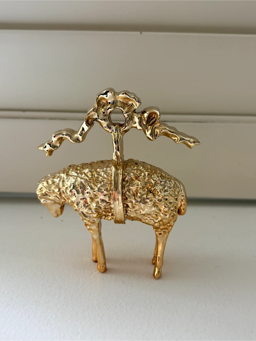 Brooks Brothers Gold Sheep Ornament