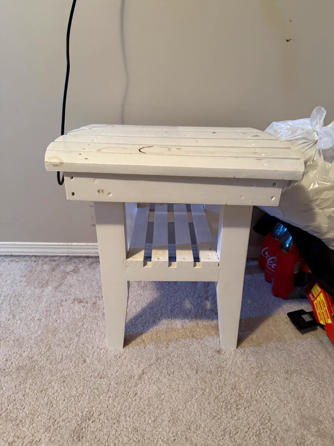 White Wooden Side Table