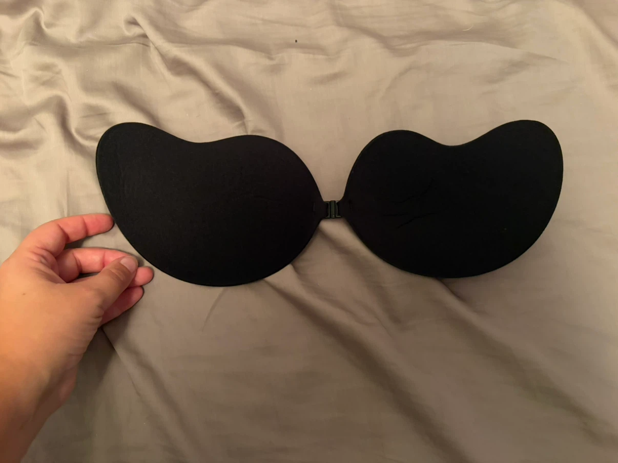 Black adhesive stick-on bra - photo 2