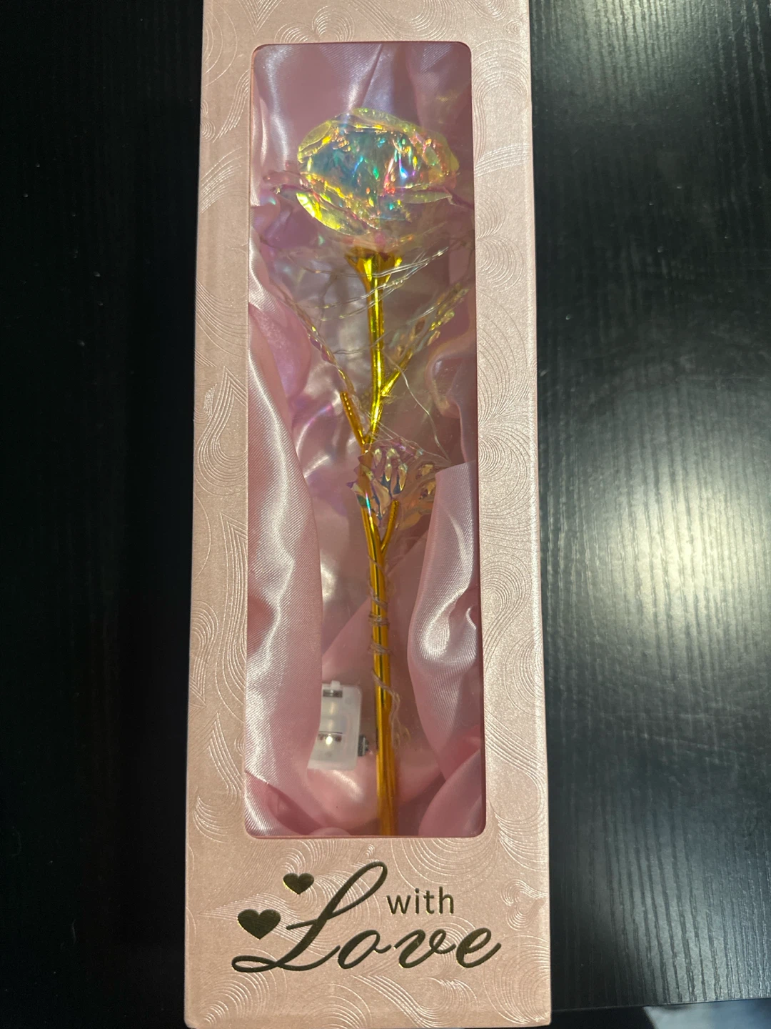 Iridescent LED Rose Gift Box