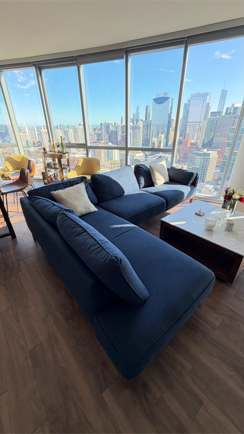 Blue sectional sofa