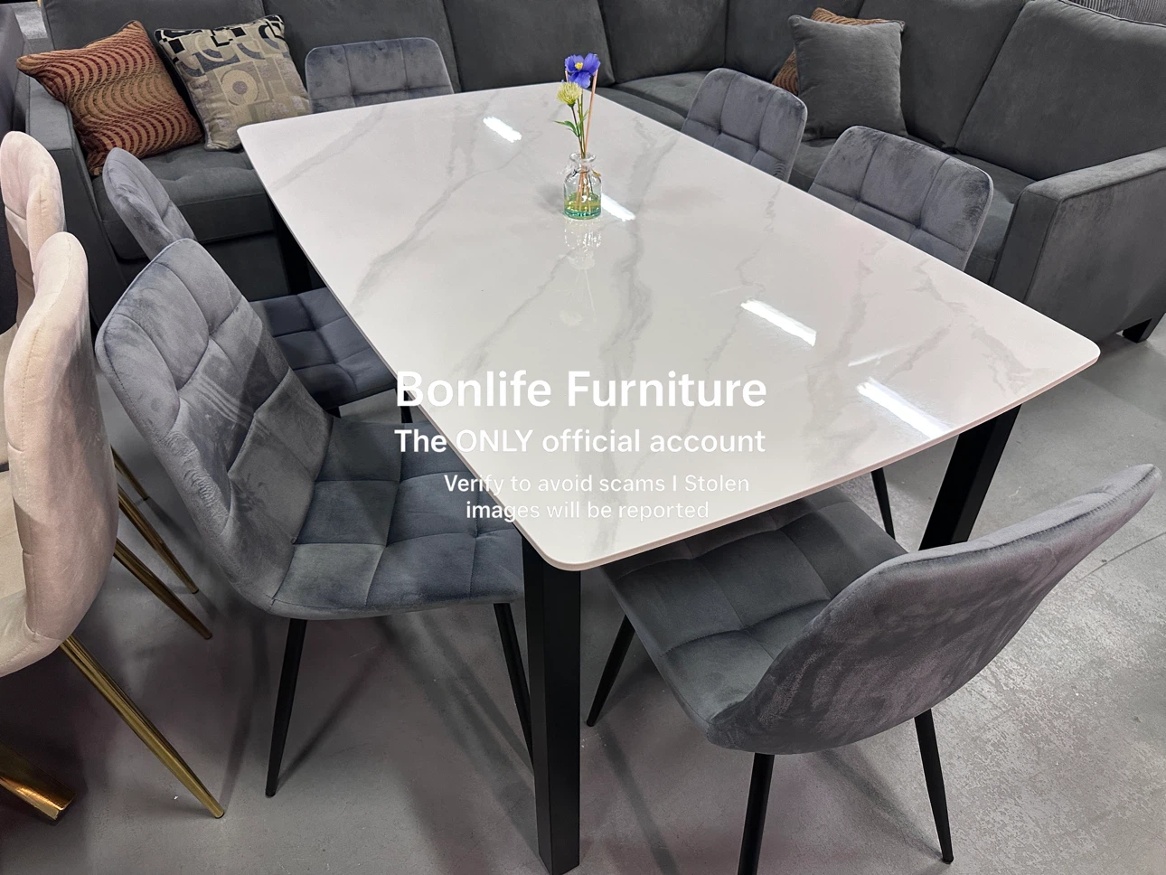 Stone table with chairs