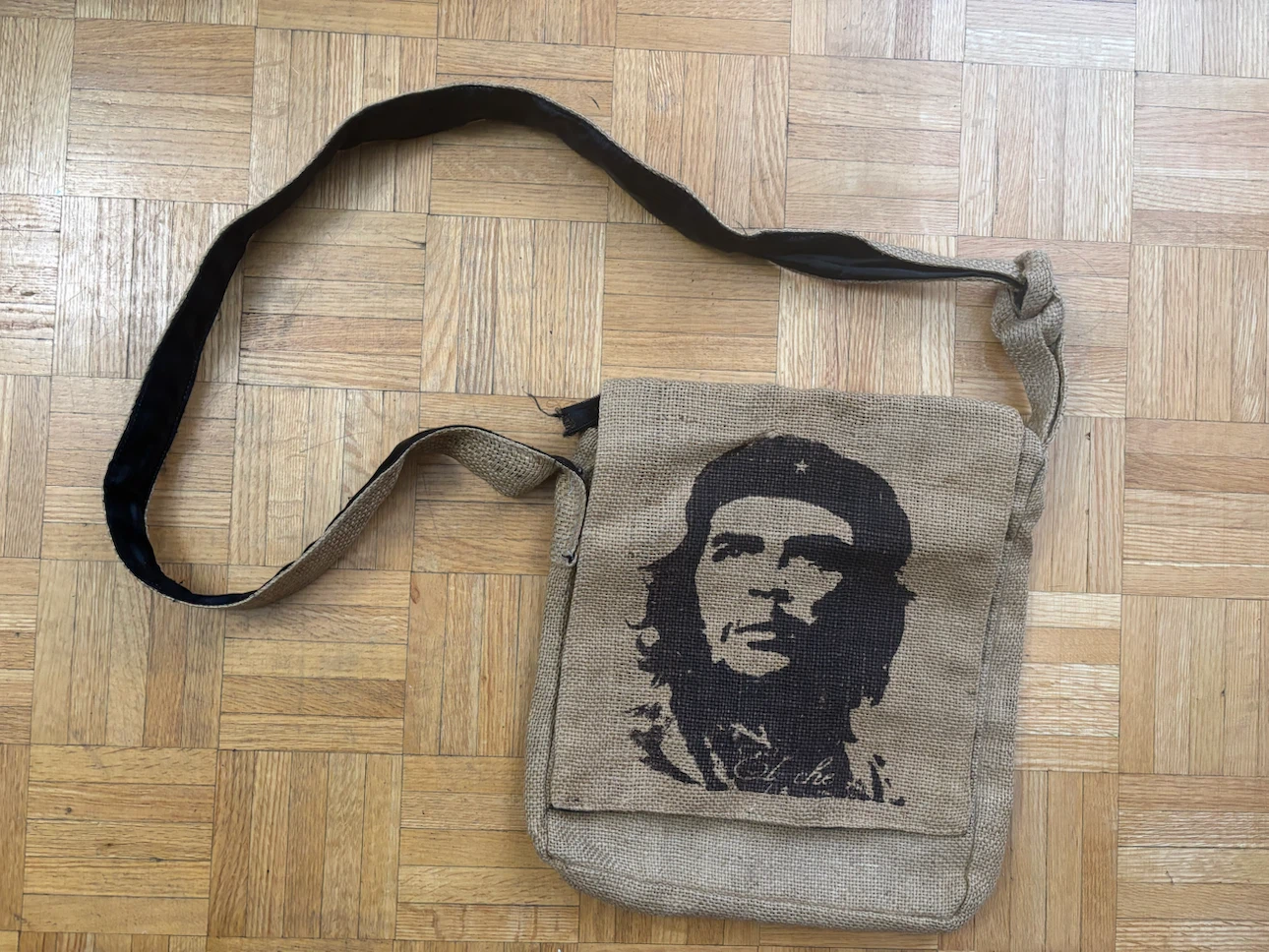 Che Guevara Burlap Crossbody Bag