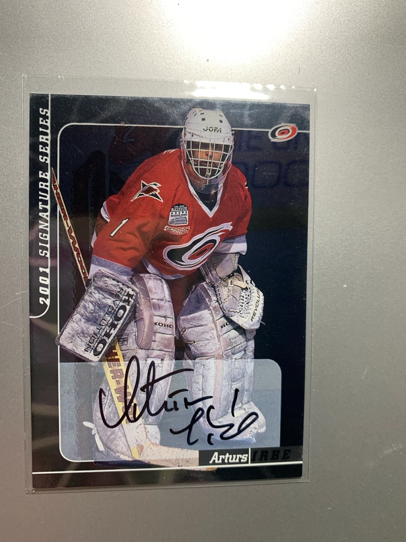2001 In The Game Arturs Irbe Autographed Card