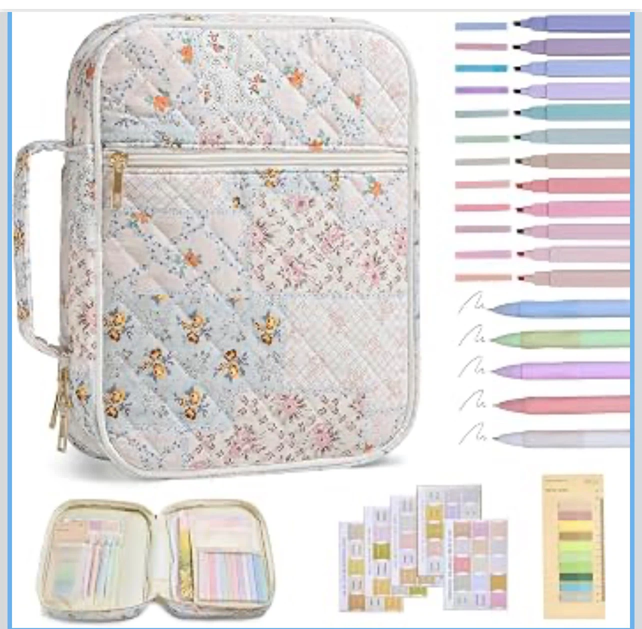 Large Floral Bible Cover Case Organizer
