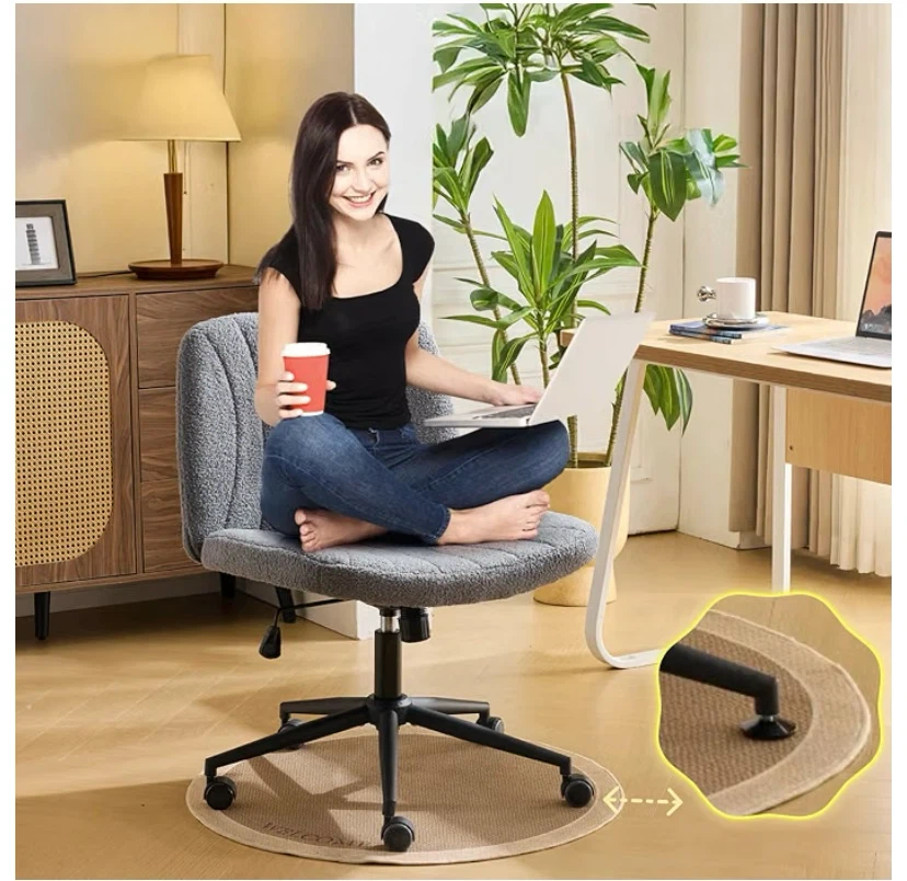 New Criss Cross Legged Wide Comfy Desk Office / Vanity Chair