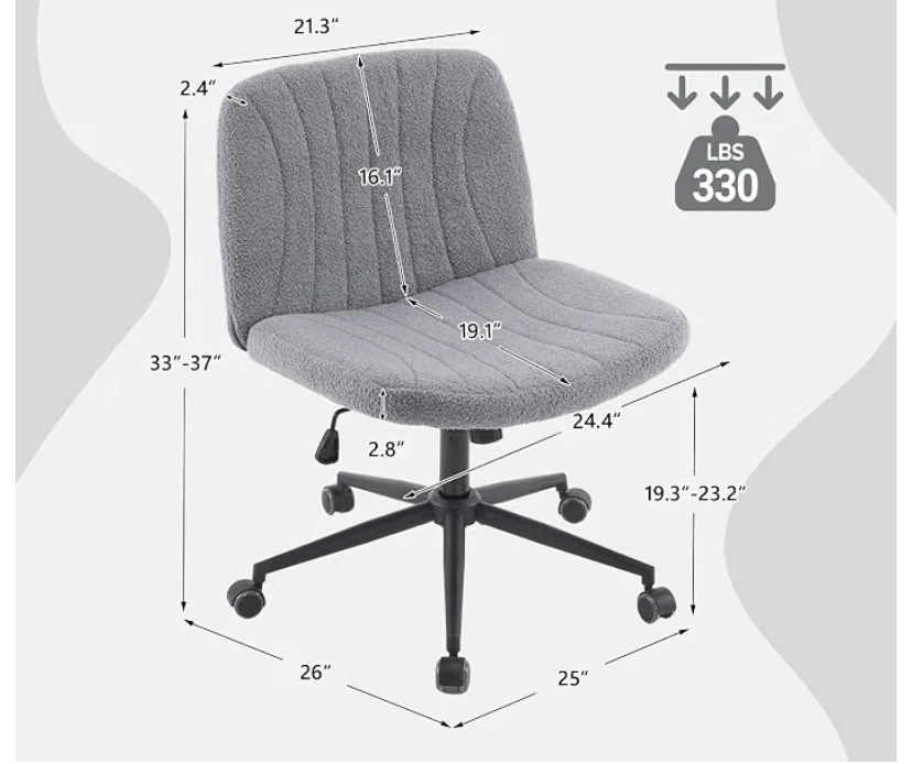 New Criss Cross Legged Wide Comfy Desk Office / Vanity Chair - photo 2