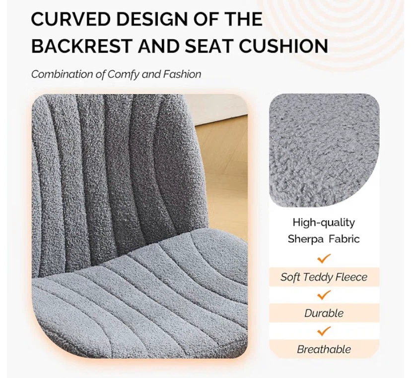 New Criss Cross Legged Wide Comfy Desk Office / Vanity Chair - photo 3