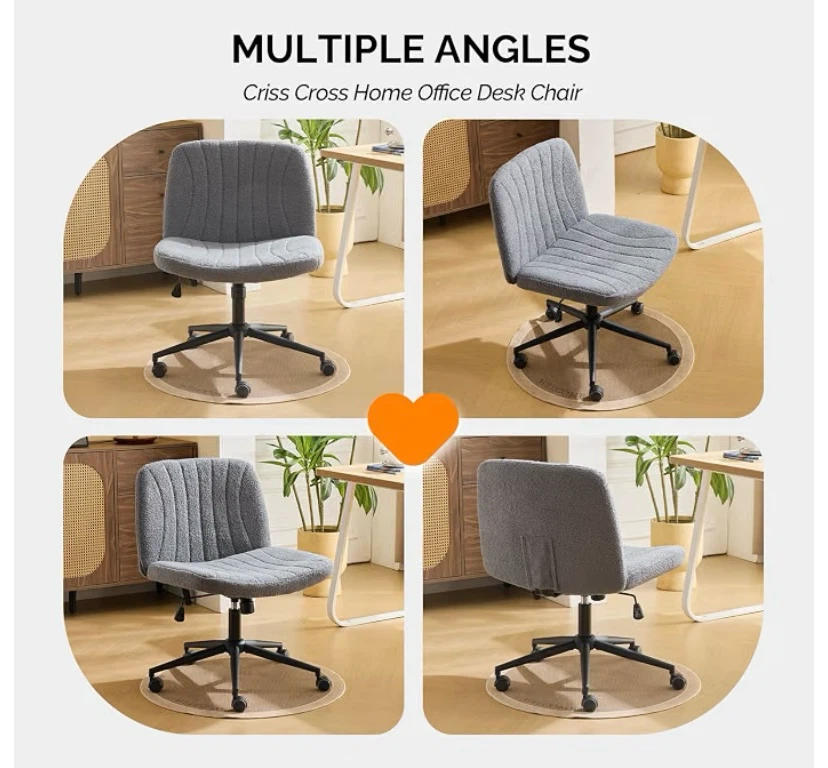 New Criss Cross Legged Wide Comfy Desk Office / Vanity Chair - photo 5