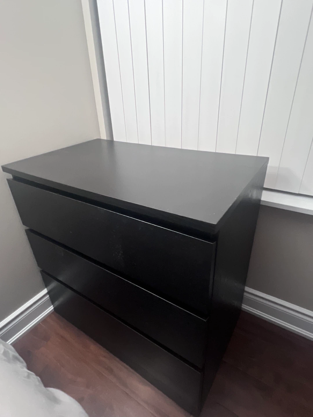 IKEA Malm 3-Drawer Chest Black
