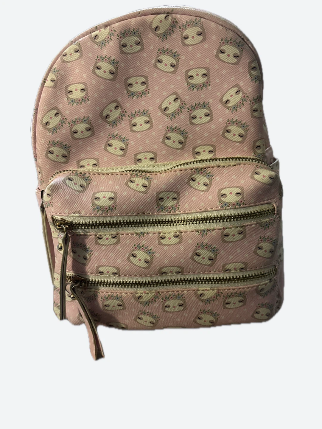 Pink Sloth Pattern Mini Backpack