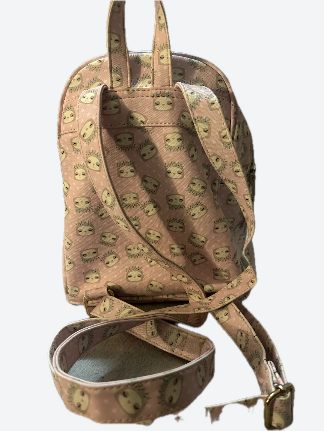 Pink Sloth Pattern Mini Backpack - photo 2