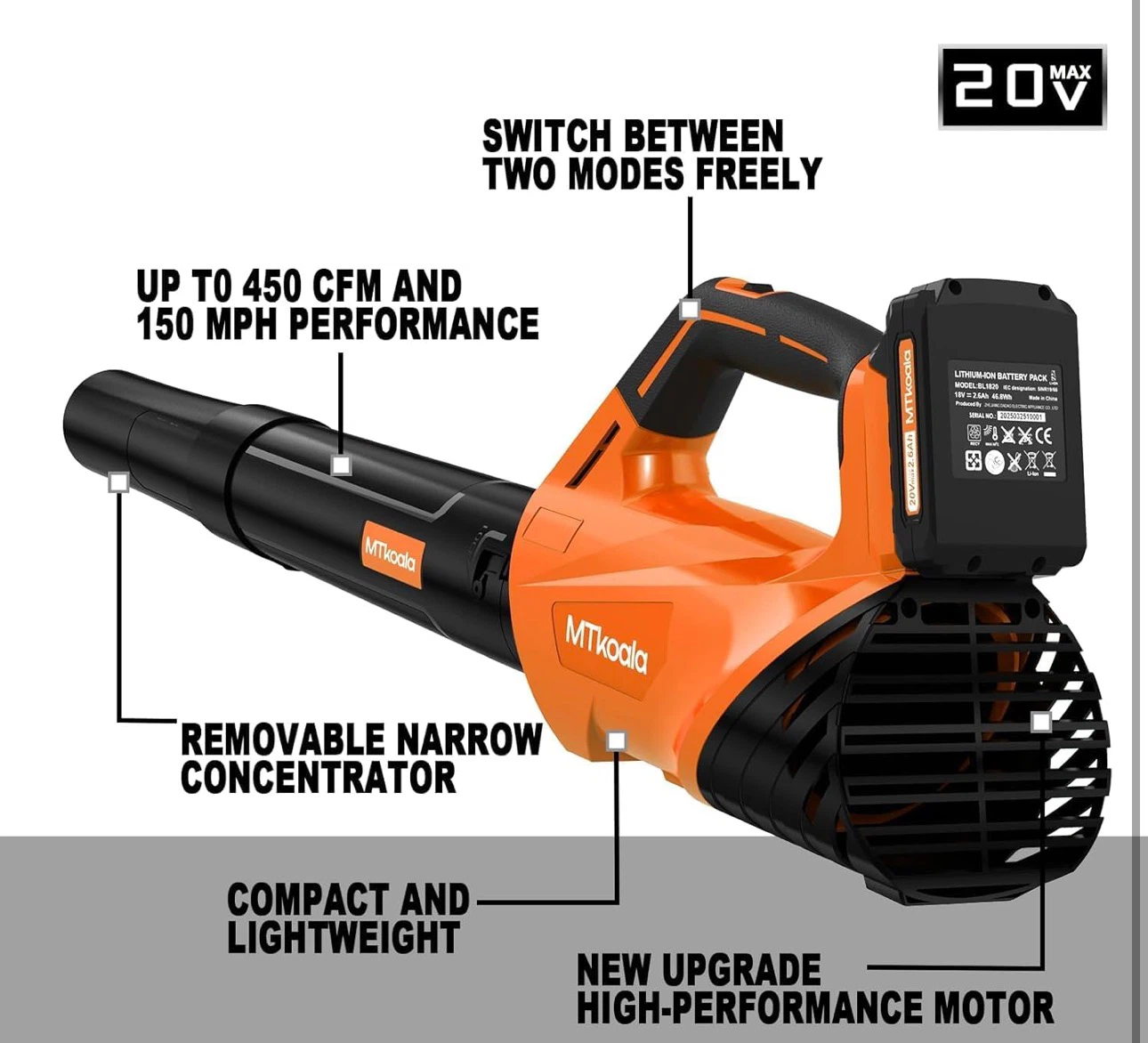 MTkoala 20V Cordless Leaf Blower - photo 5