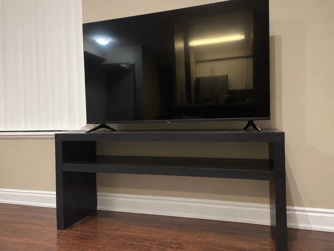 Black TV Console Table and tv