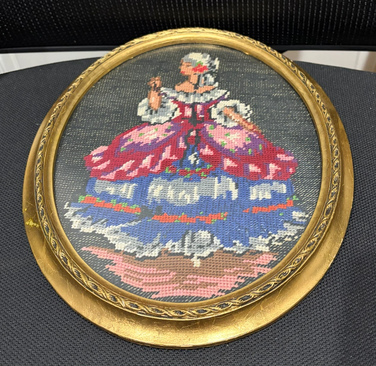 Vintage Framed Cross-Stitch Wall Art - photo 4
