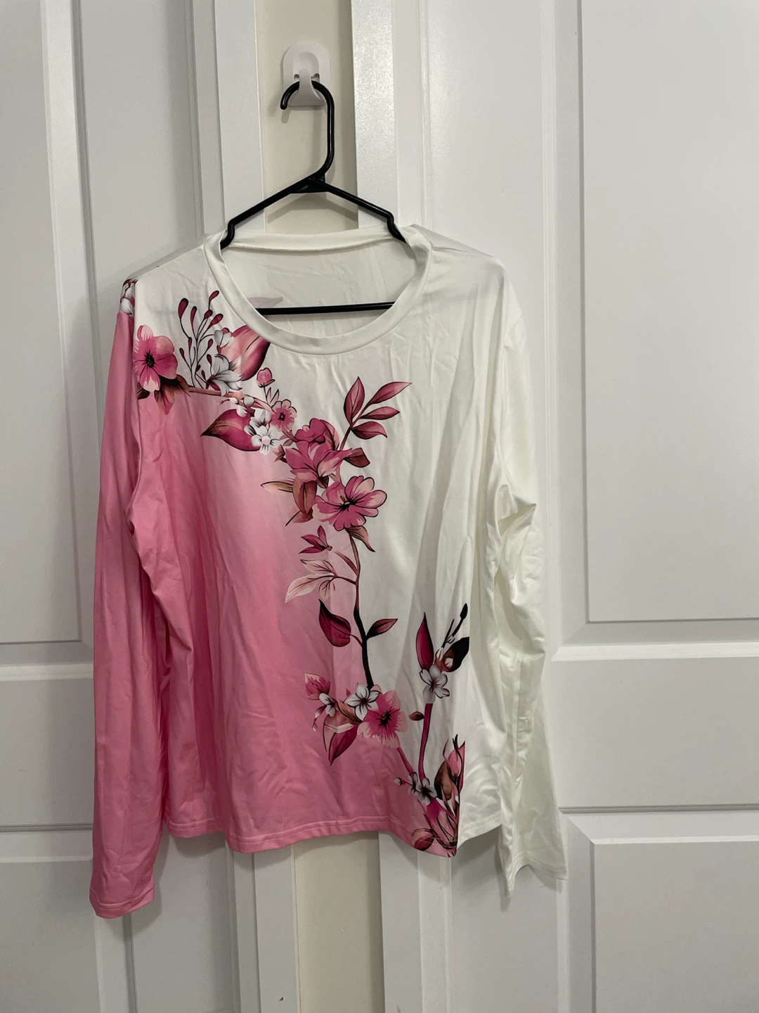 Floral Long-Sleeve Shirt Pink and White - photo 2