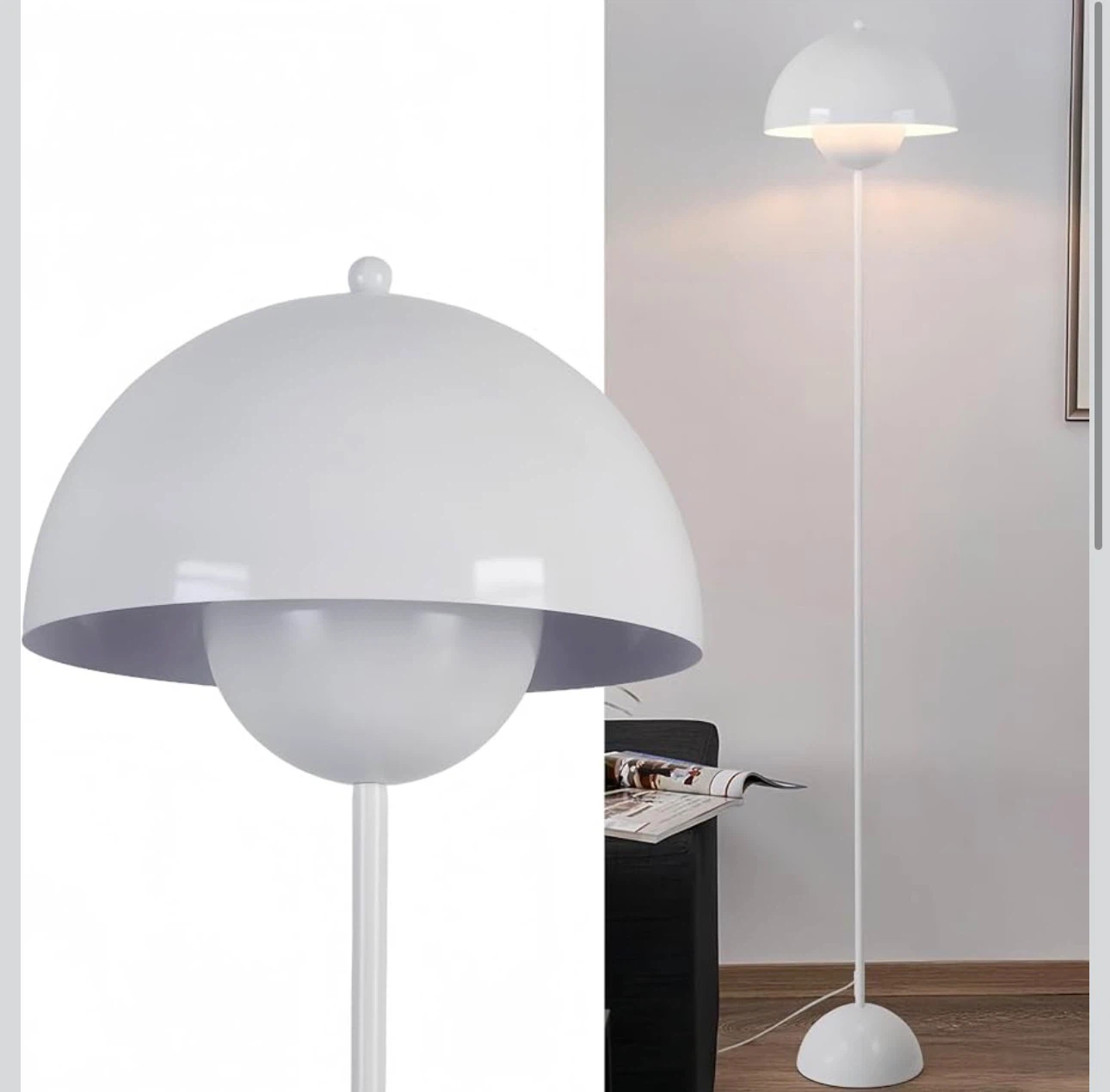 New White Metal Floor Lamp