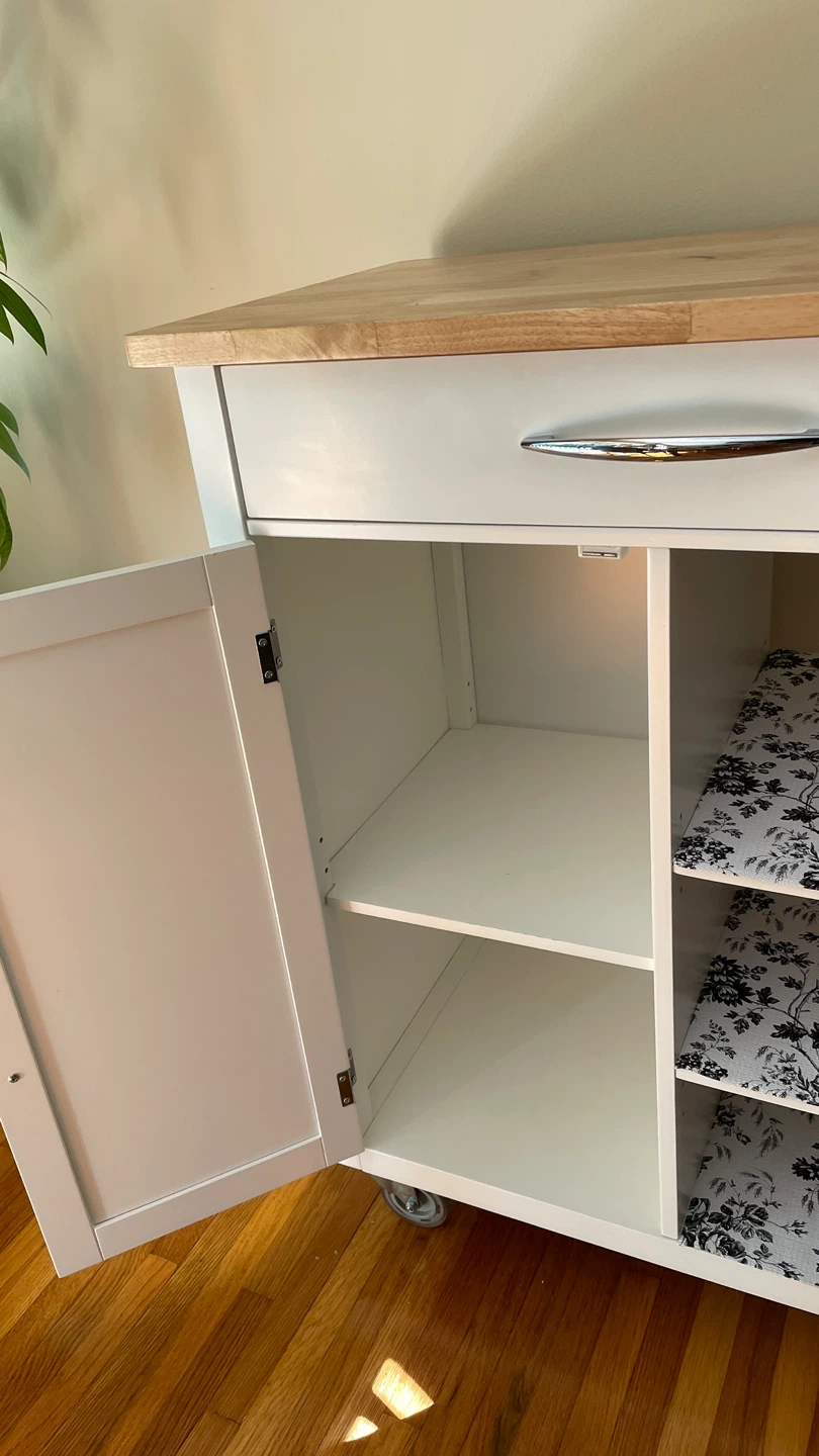 Rolling kitchen island cart with butcher block top - photo 2