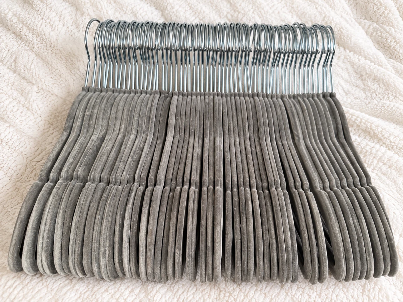42 Grey Velvet Non-Slip Hangers – $20