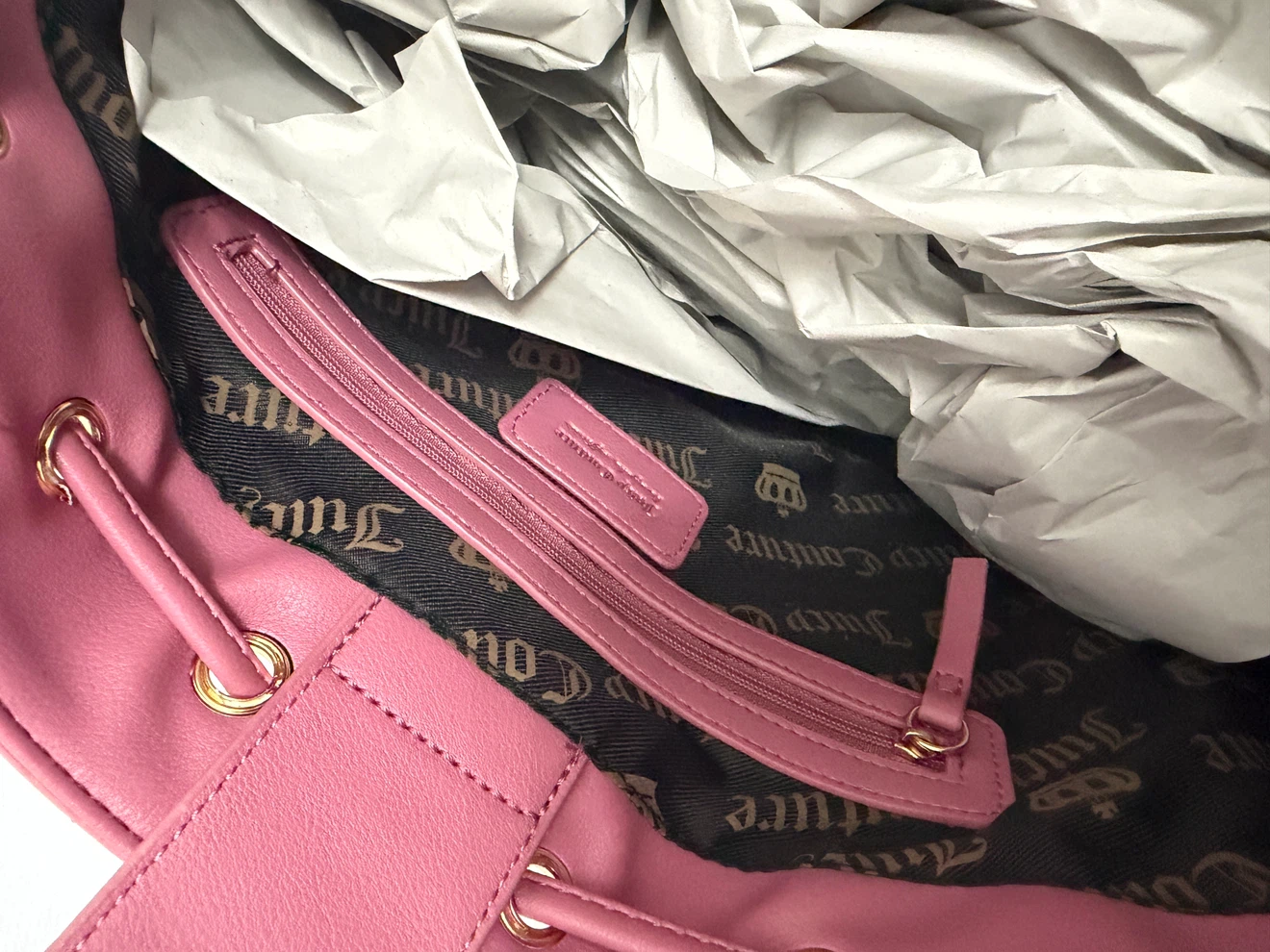 Juicy Couture Plaid Daydreamer Tote in Dark Pink - photo 5