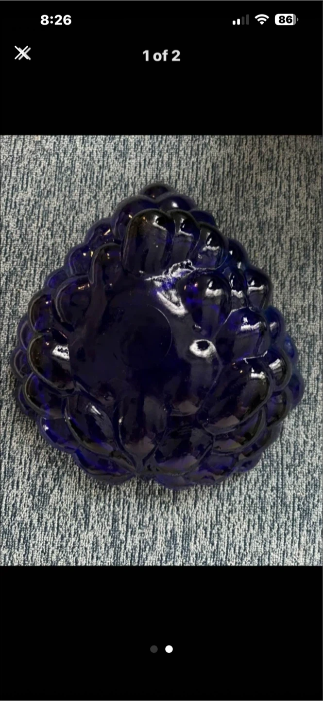 Cobalt Blue Glass Grape Dish - photo 2