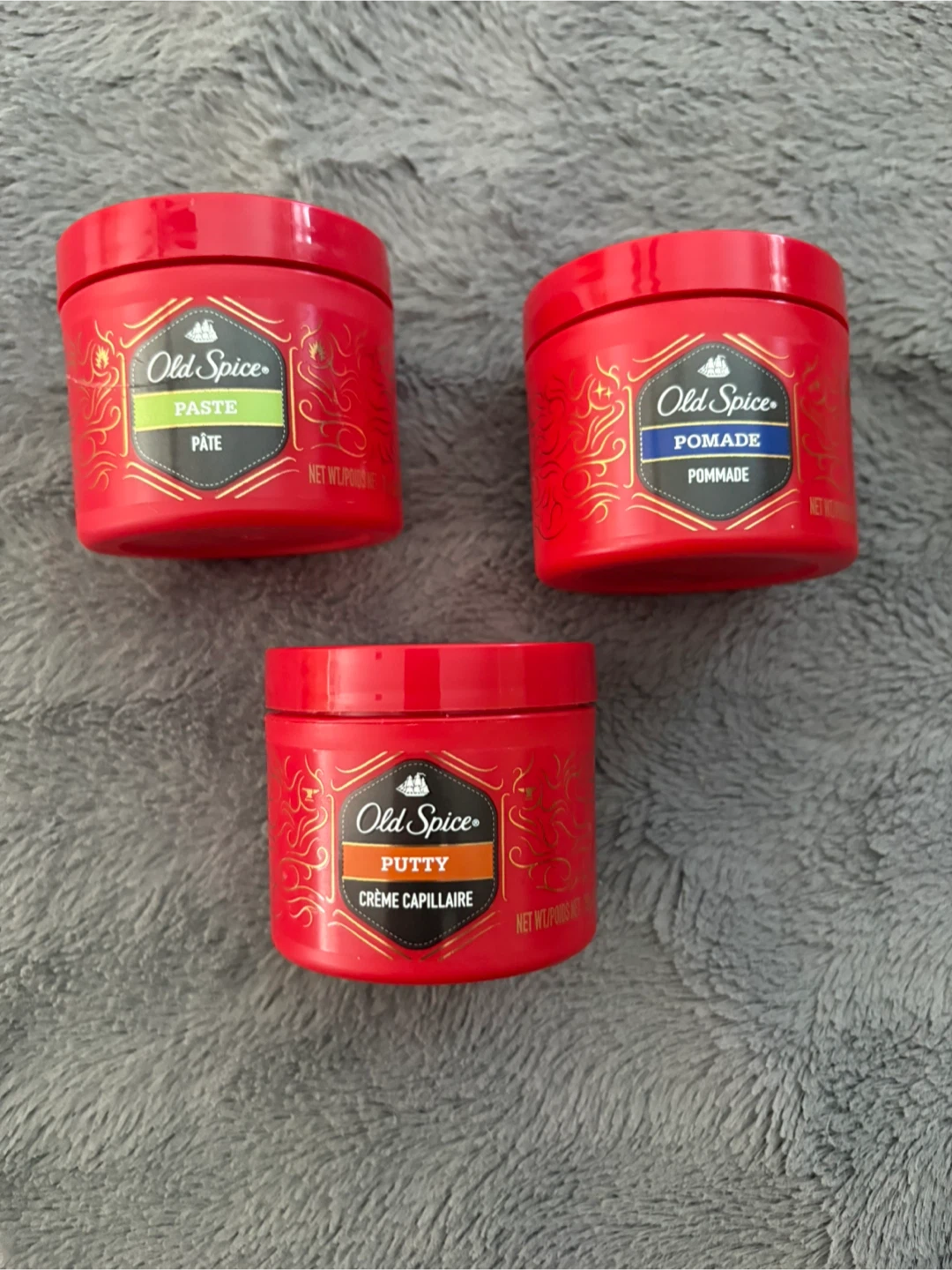 3 Old Spice Hair Styling Containers