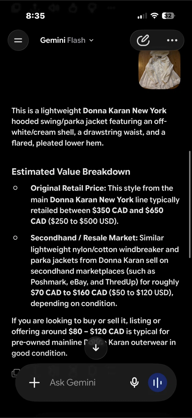 Donna Karan New York White Hooded Jacket - photo 2