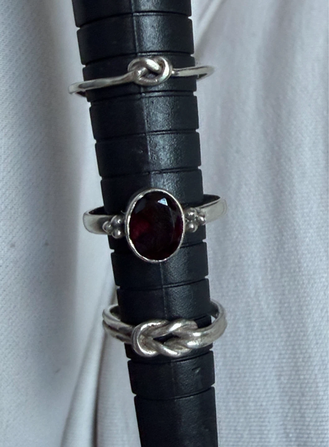 Set of Three sterling Silver Tone Rings - photo 3