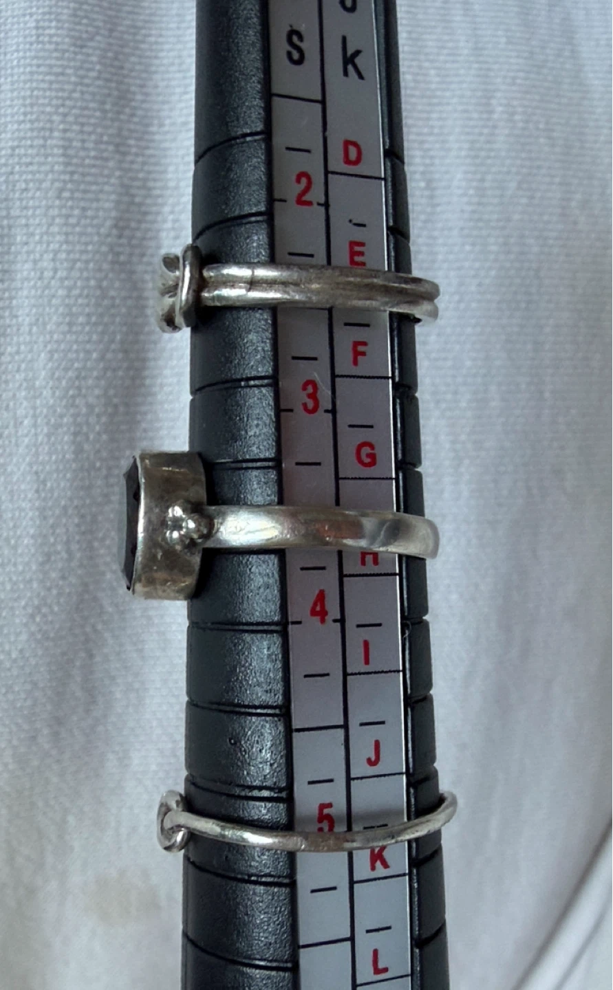 Set of Three sterling Silver Tone Rings - photo 4