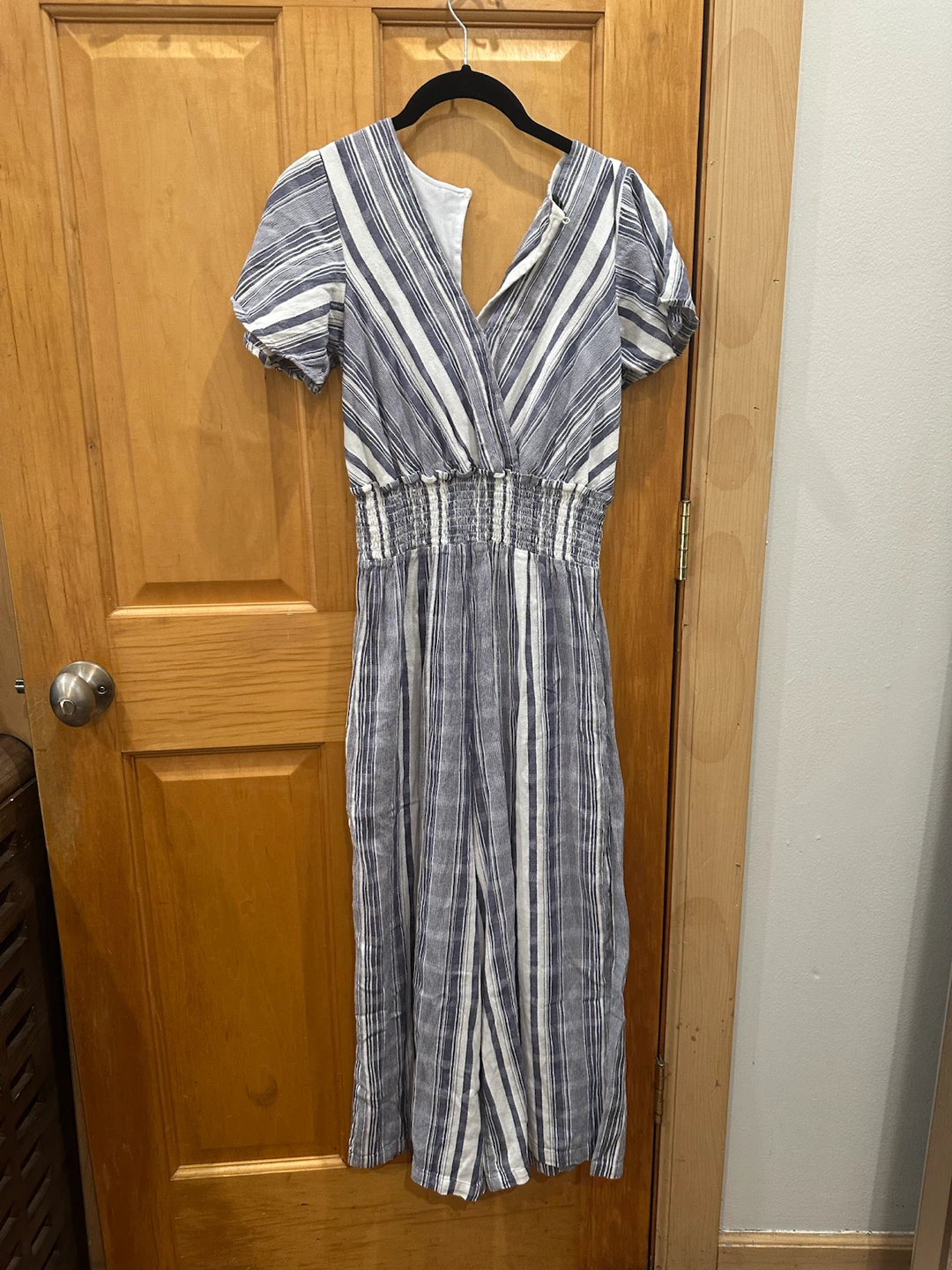 Blue and White Striped Jumpsuit