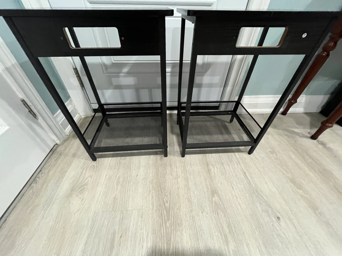 Set of Two Black Side Tables