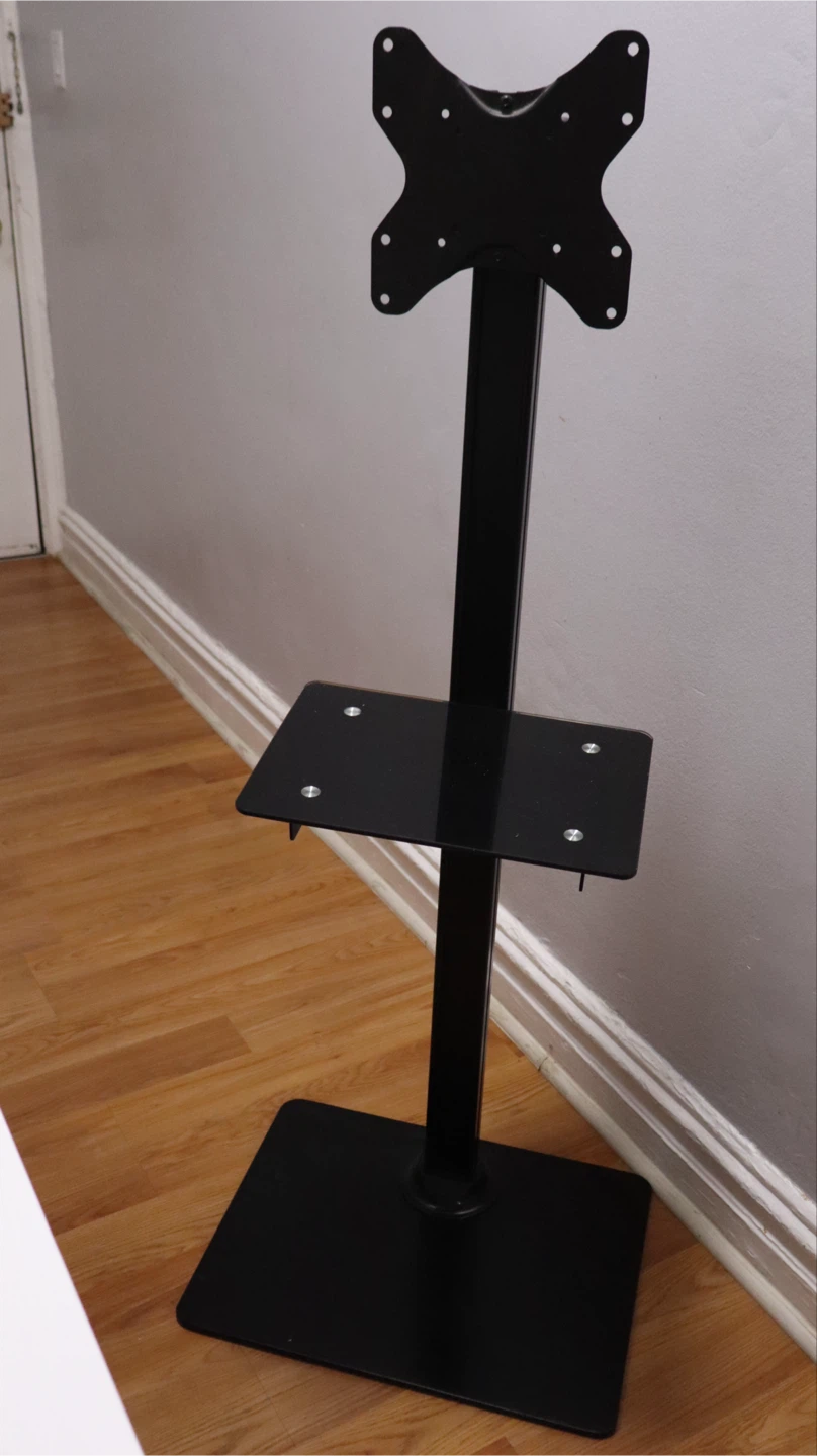 Black TV Floor Stand with Shelf