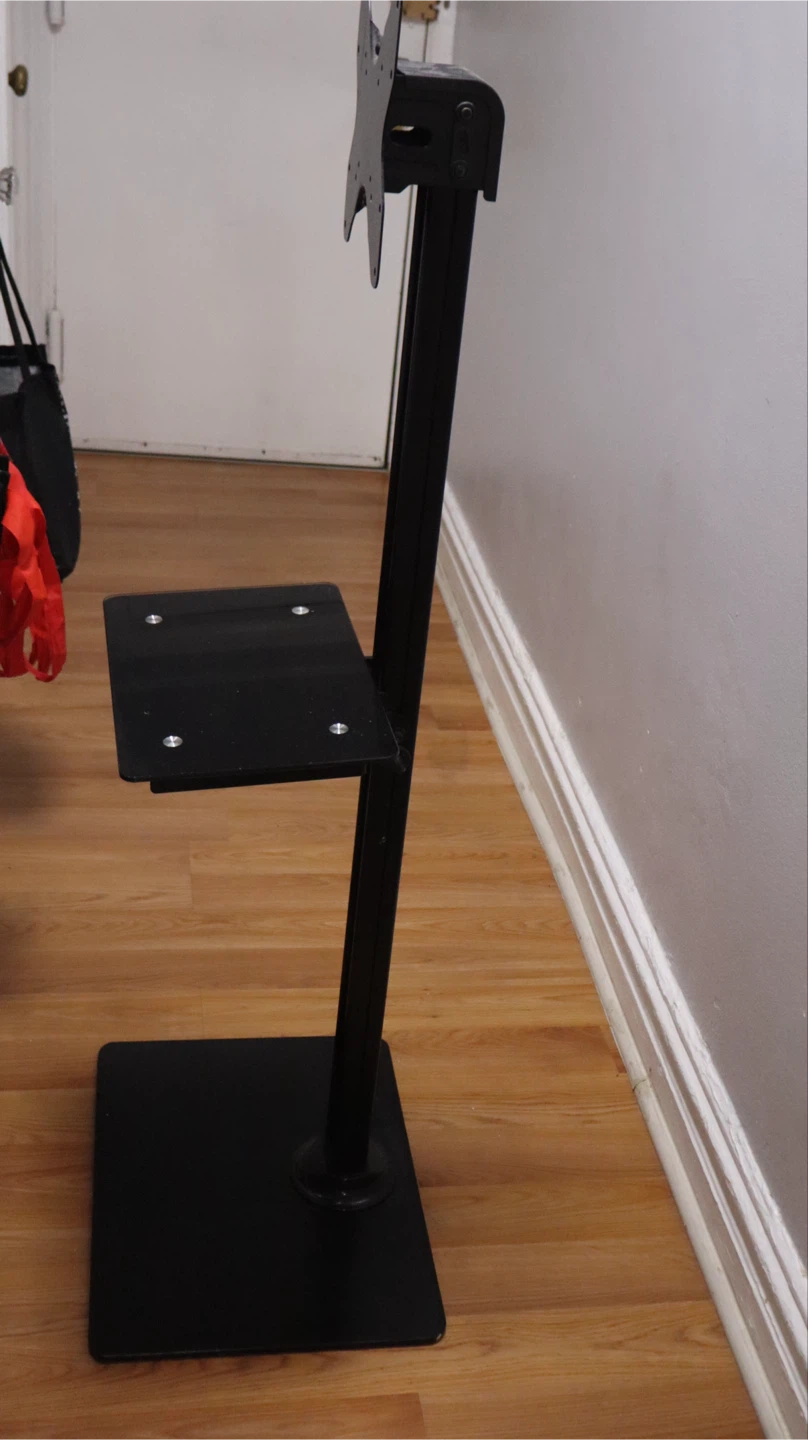 Black TV Floor Stand with Shelf - photo 3
