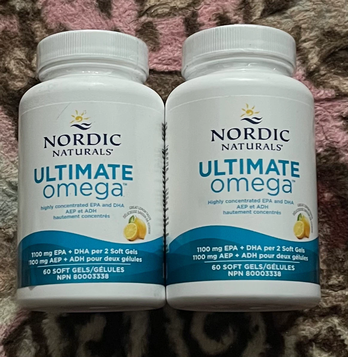 2 Bottles Nordic Naturals Ultimate Omega 60 Soft Gels