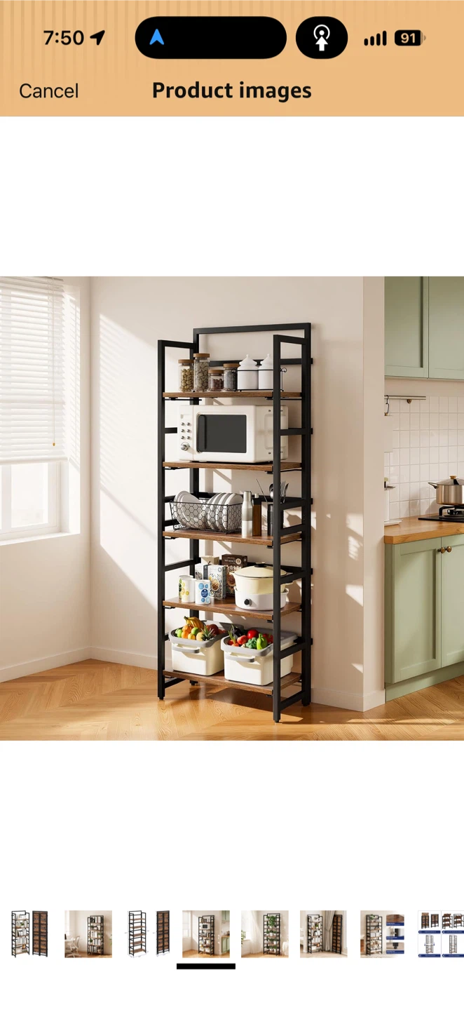 NUMENN 5-Tier Folding Bookshelf