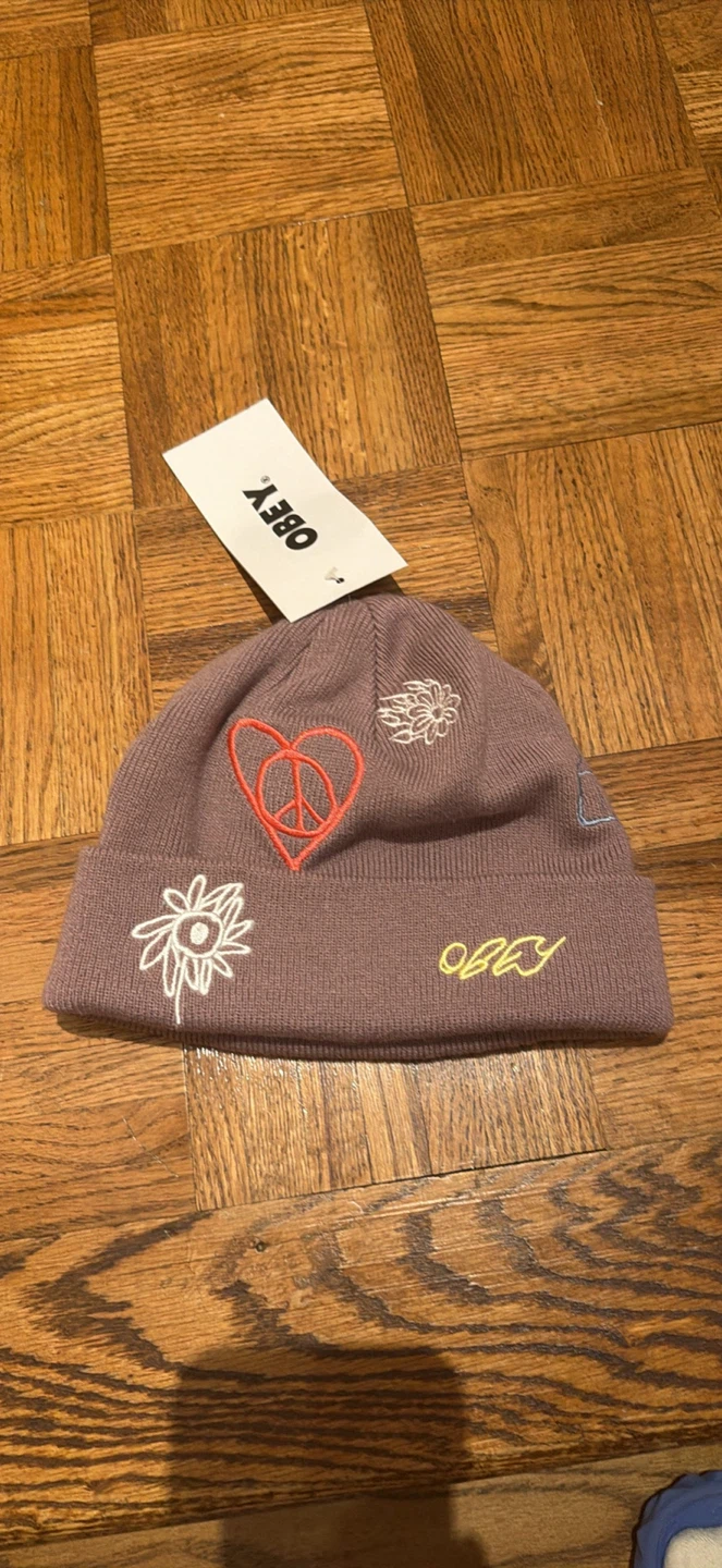 Yeji Obey Embroidered Beanie
