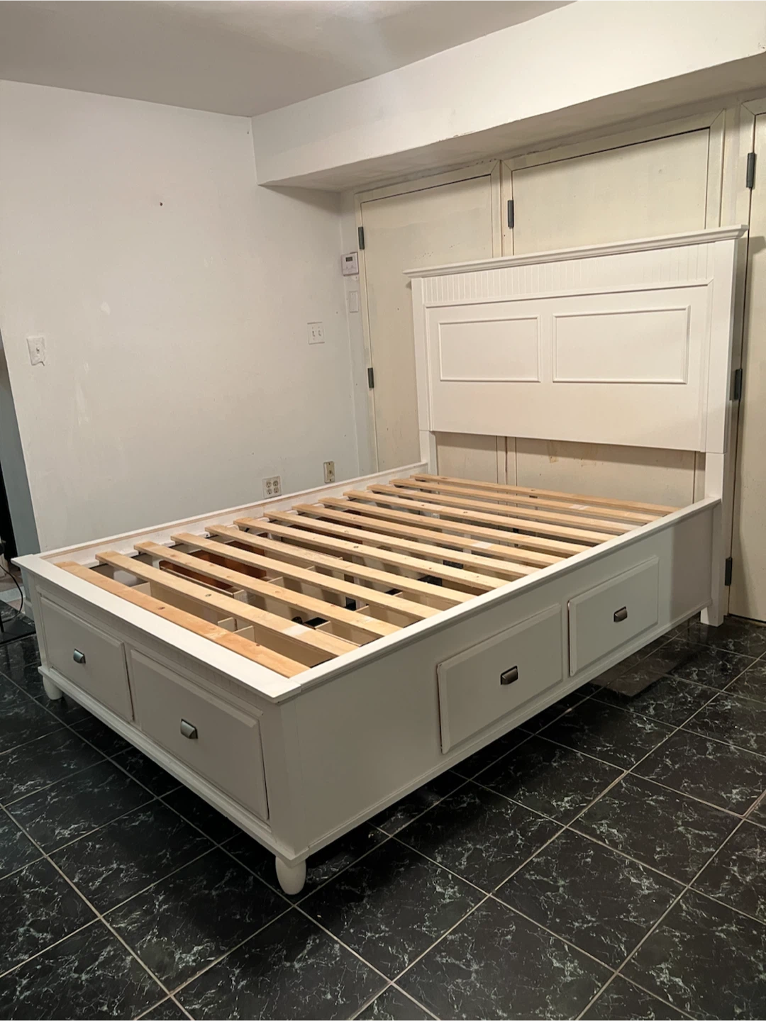 Spencer Queen White Storage Platform Bed - Delivery Extra