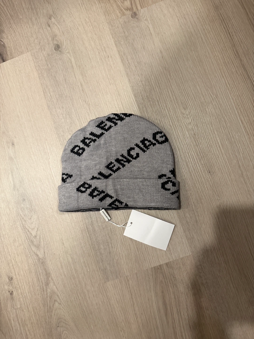 Balenciaga Logo Beanie Gray