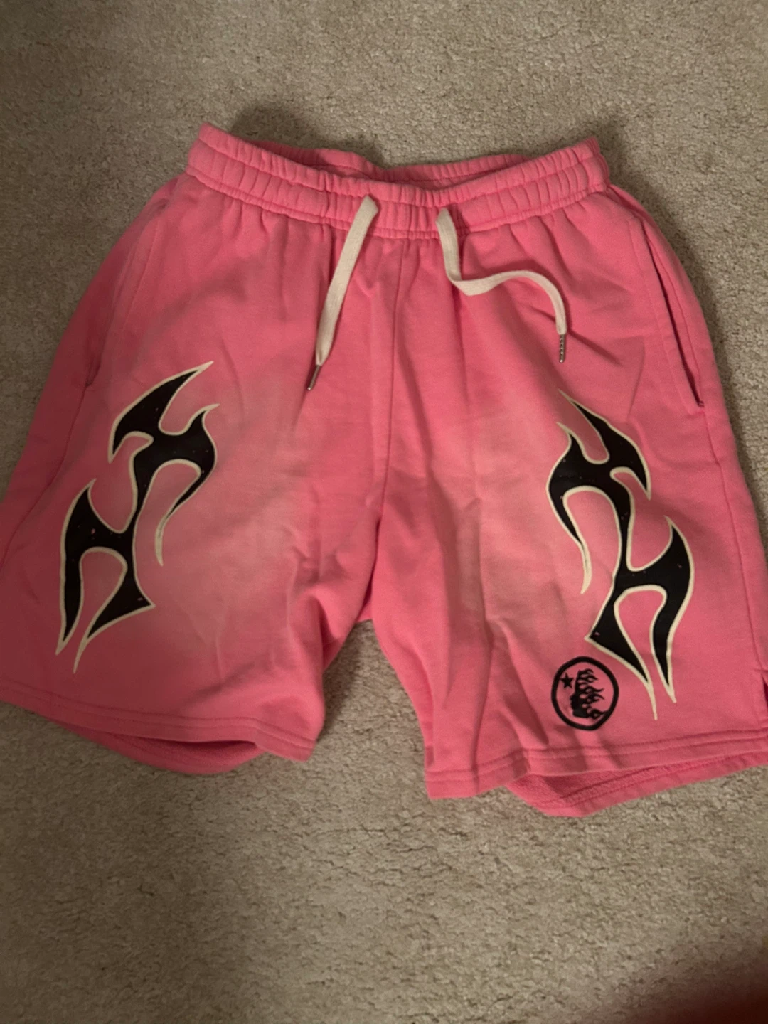 Hellstar Pink Flame Shorts Size Medium