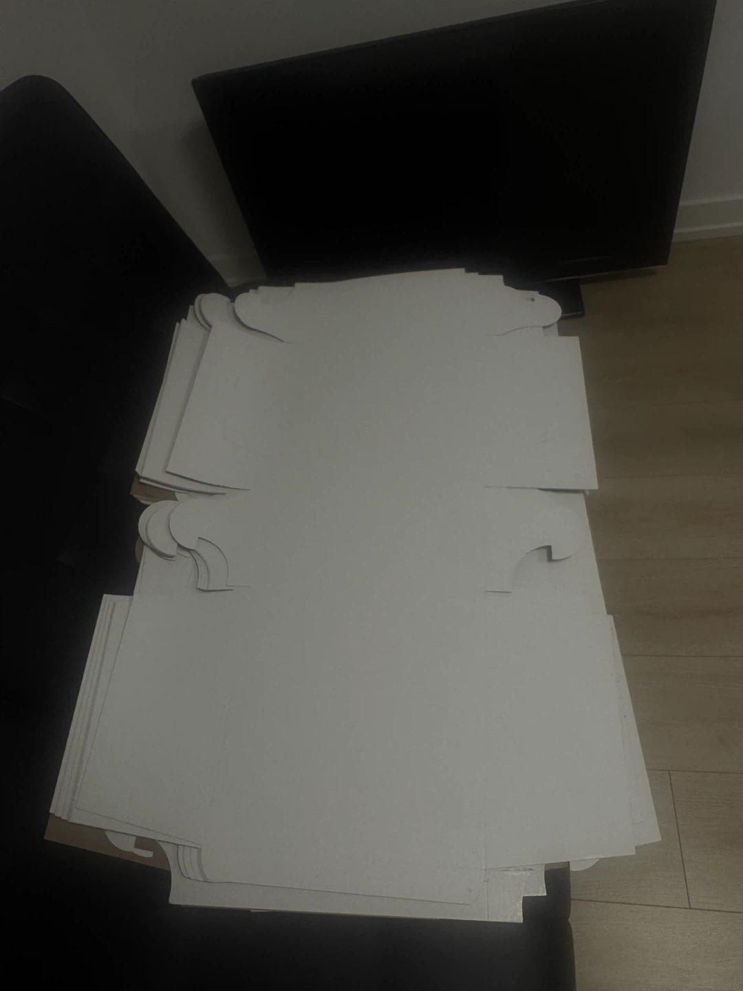 Stack of Unassembled White Cardboard Boxes - photo 2