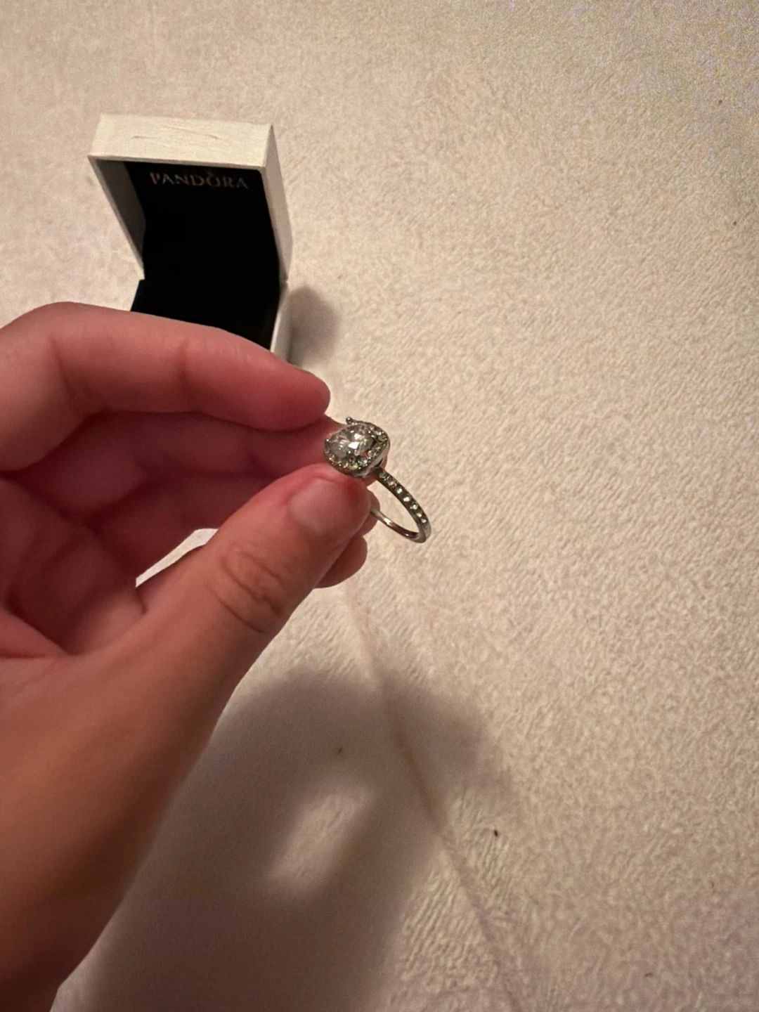 Pandora ring halo size 6 silver
