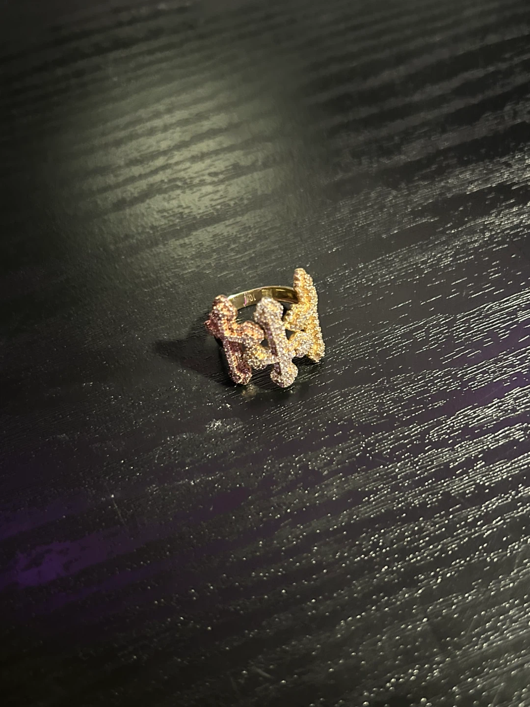 Tri-colour Gold Cross Ring 10k - photo 4