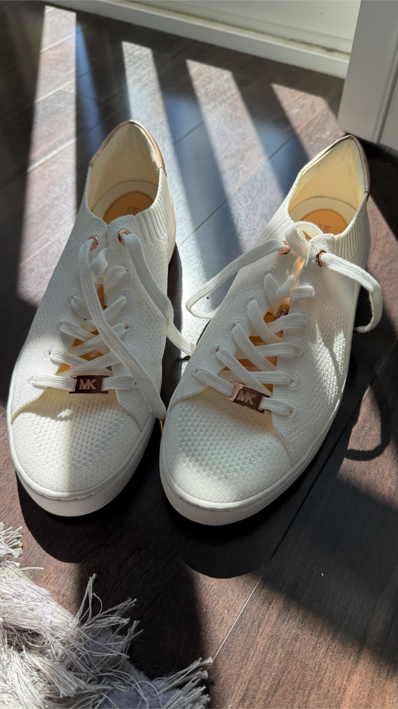 Michael Kors White Knit Sneakers Size 10