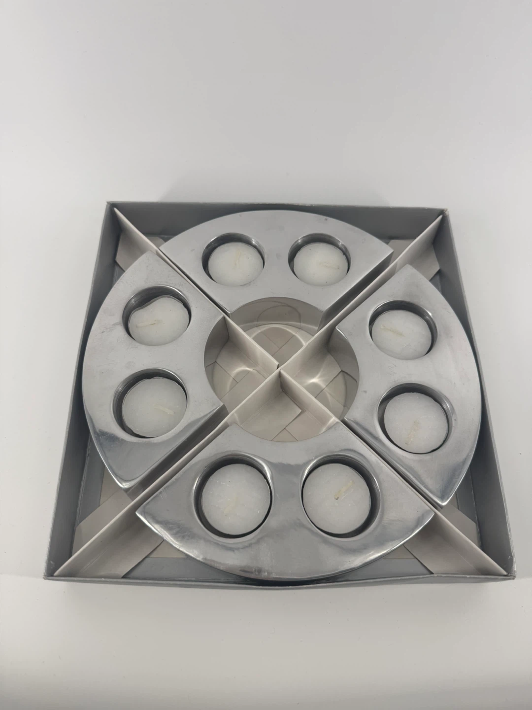 Crate & Barrel Aluminum Tealight Holders – Set of 4