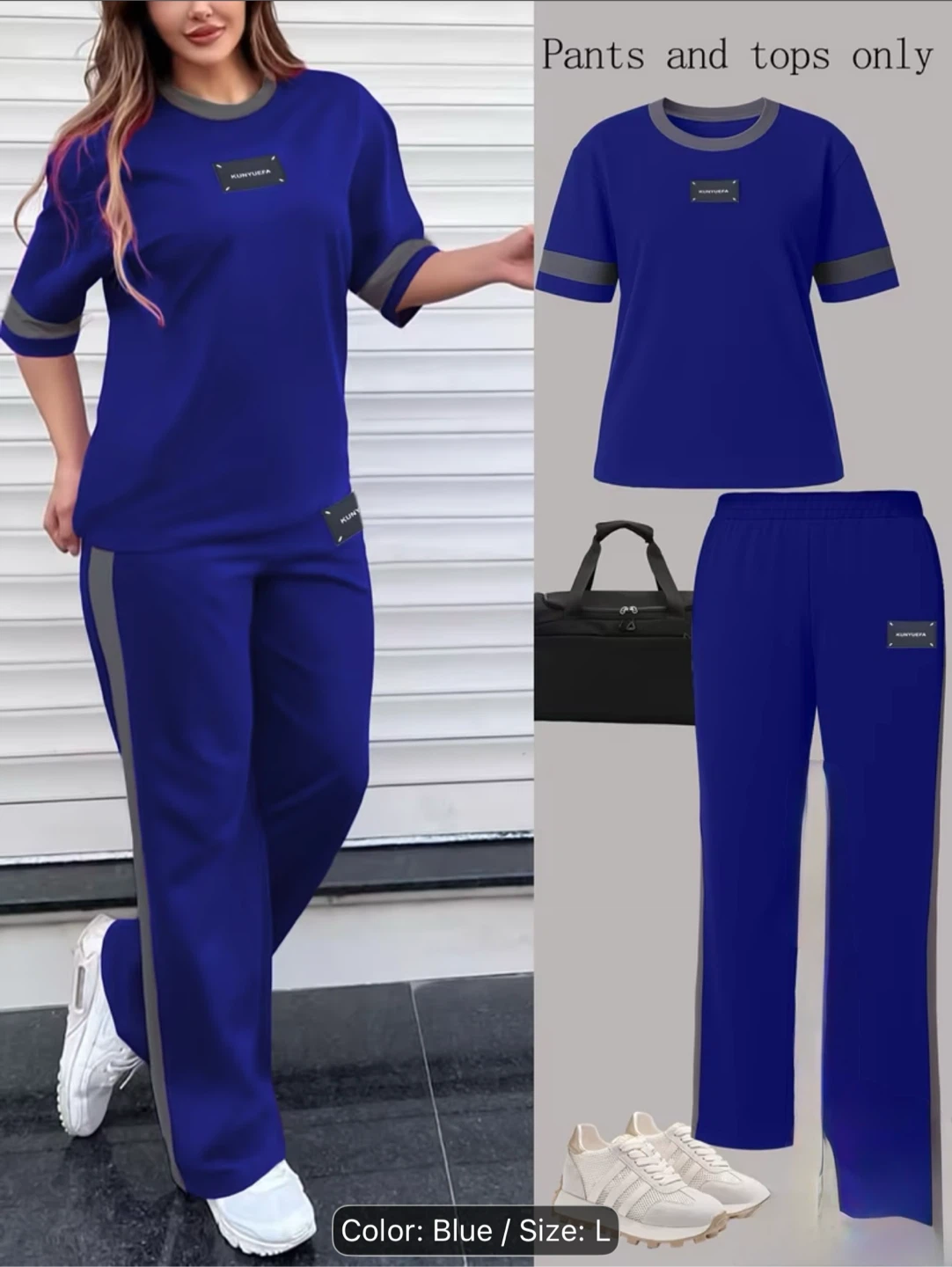 KUNYUEFA Blue Two-Piece Set, Size L 💙💙💙