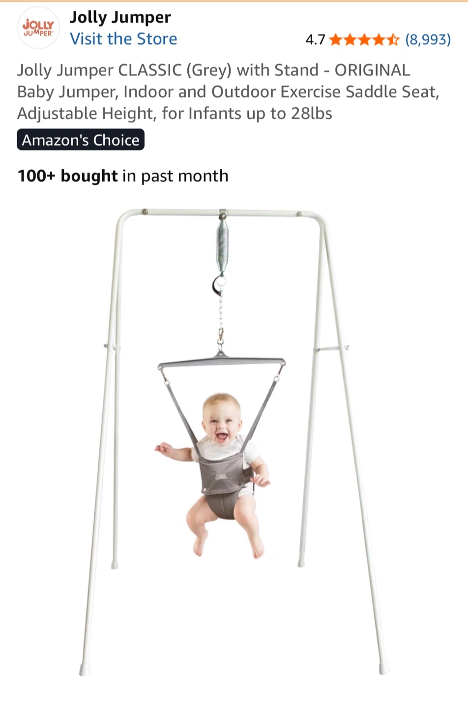 Classic Jolly Jumper with Stand / Adjustable sizes / never used