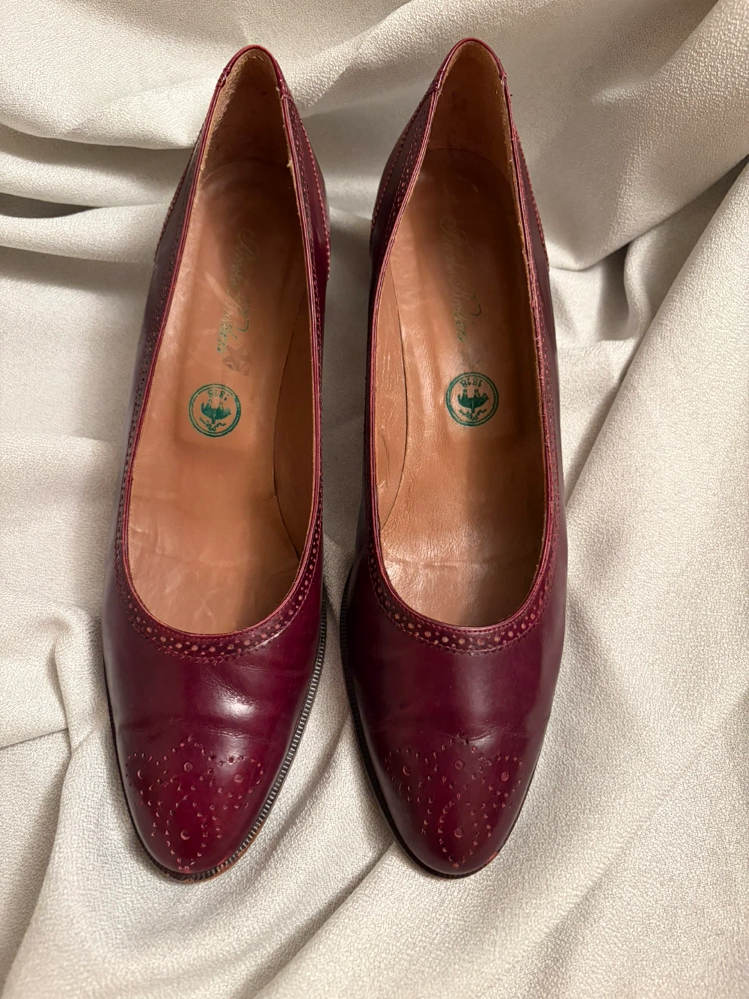 Brooks Brothers Burgundy Leather Pumps