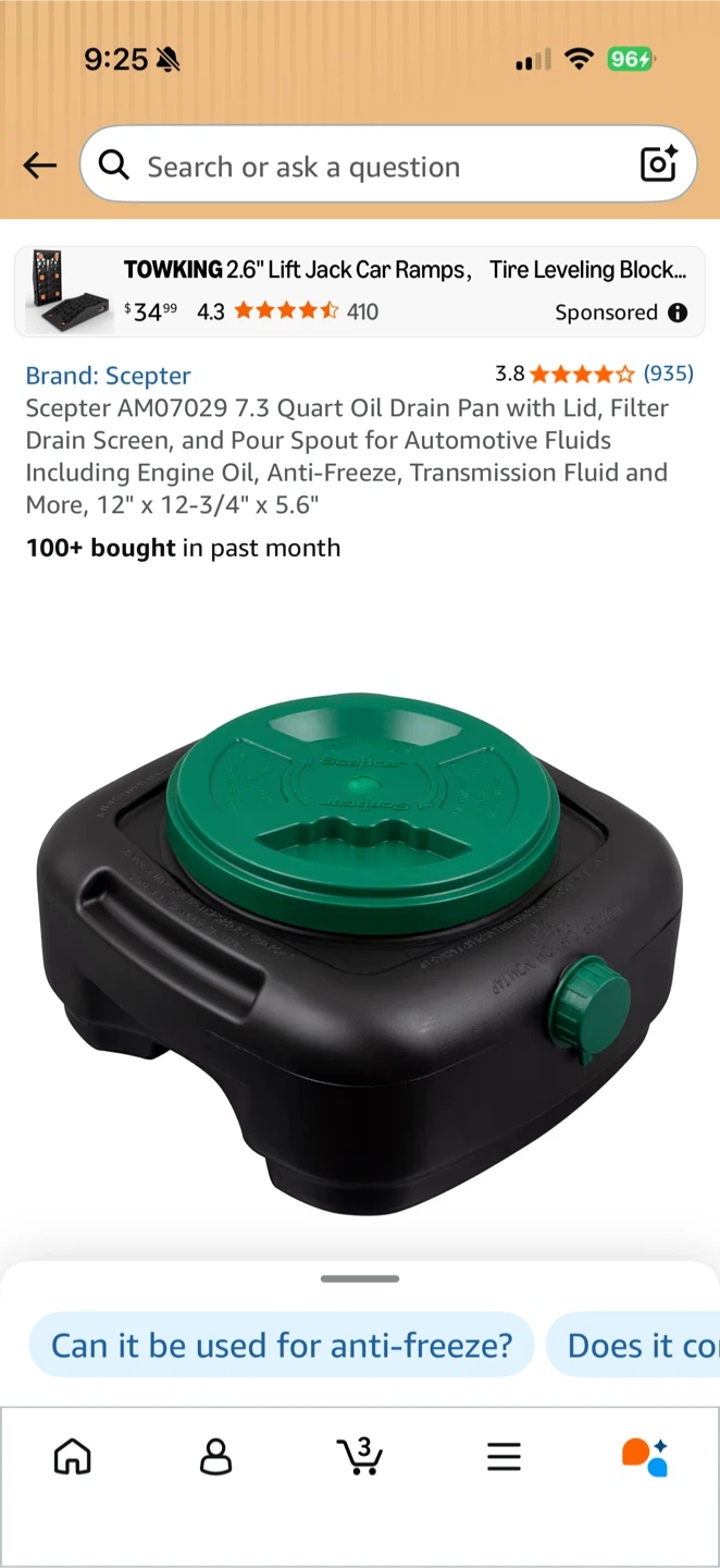 Scepter 7.3 Quart Oil Drain Pan