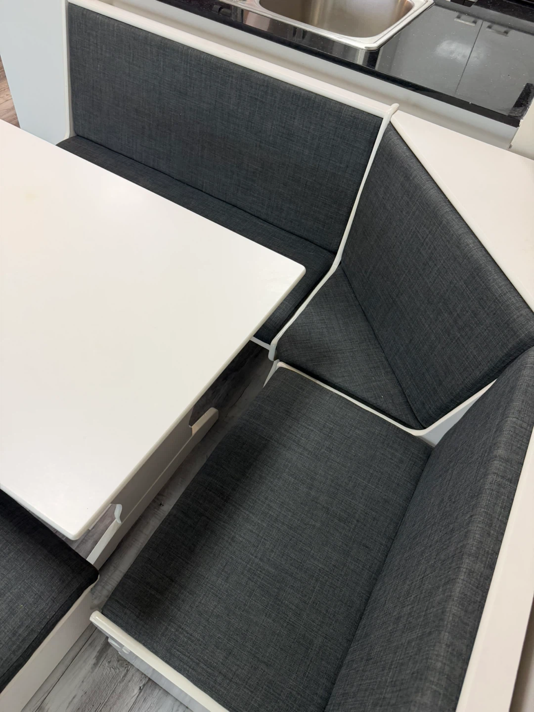 White Corner Breakfast Nook Dining Set - photo 4